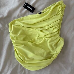 Express One-Shoulder Yellow Top